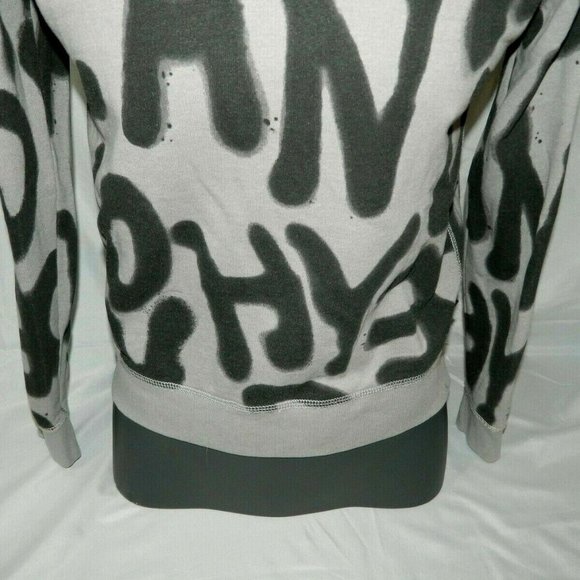 Cheap Monday Graffiti Crewneck long sleeve Sweatshirt Womens Small gray Black - Picture 3 of 6